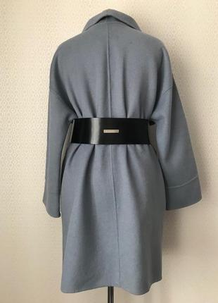 Оригинальное тонкое голубое распашное пальто оверсайз (предположительно шерсть), размер 46-48-506 фото