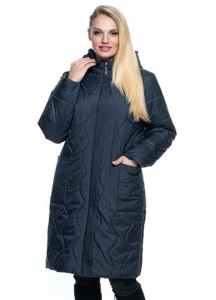 Жіноча стильна демісезонна куртка пальто великих розмірів (54,56,58,60,62,64,66,68,70)