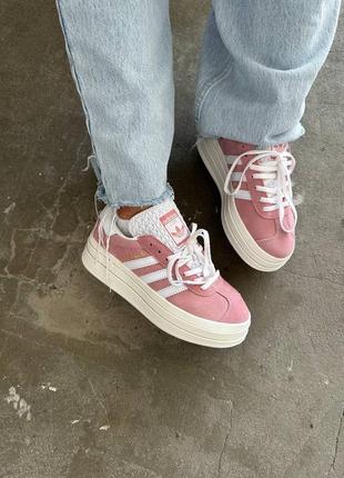 Кросівки adidas gazelle bold “light pink” premium