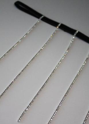 Цепочка на бедро стразы, гартер на ногу, украшение на ножку, блестящие стразы на ногу