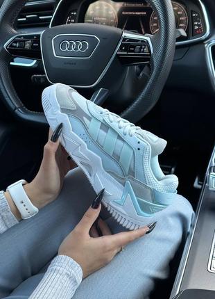 Женские кроссовки adidas originals niteball ll turquoise white1 фото