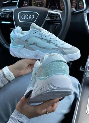 Женские кроссовки adidas originals niteball ll turquoise white5 фото