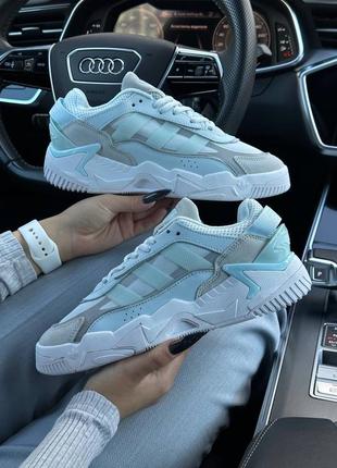 Женские кроссовки adidas originals niteball ll turquoise white4 фото