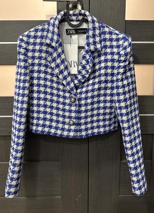 Пиджак zara. укороченный блейзер3 фото