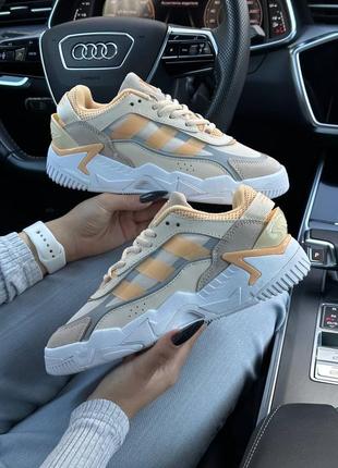 Жіночі кросівки adidas originals niteball ll beige sand white4 фото