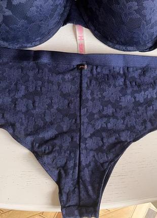 Трусики синие victoria’s secret pink ххl слипы нижнее белье