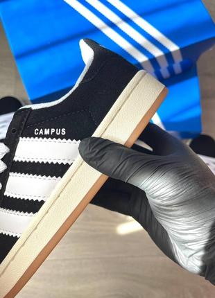 👟adidas campus (чорні з білим)4 фото