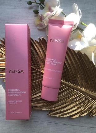 Насичений живильний крем для обличчя з рожевим лотосом і пептидами yensa beauty pink lotus peptide renewal face cream