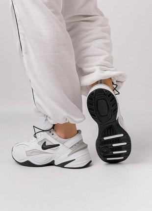 Жіночі кросівки nike m2k tekno fleece all white gray black, кроссовки найк2 фото