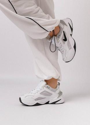 Жіночі кросівки nike m2k tekno fleece all white gray black, кроссовки найк3 фото