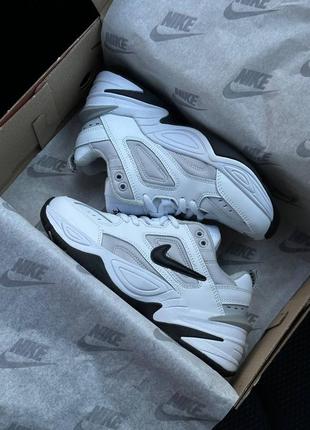 Жіночі кросівки nike m2k tekno fleece all white gray black, кроссовки найк9 фото