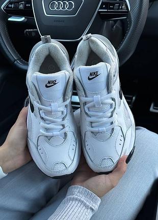 Жіночі кросівки nike m2k tekno fleece all white gray black, кроссовки найк7 фото