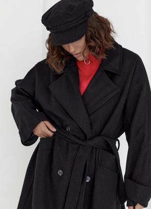 Женское двубортное пальто3 фото