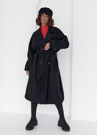 Женское двубортное пальто4 фото