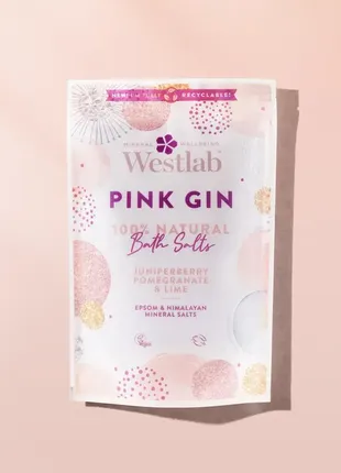 Соль для ванн ревитализирующая westlab pink gin 454 г1 фото