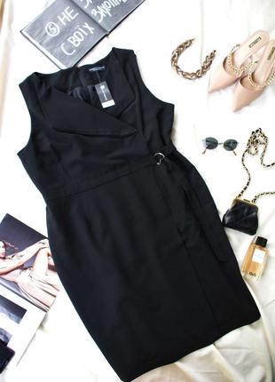 Актуальное базовое черное платье миди plus size от dorothy perkins деловая кэжуал в офис