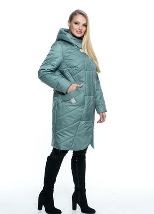 Жіноча стильна демісезонна куртка пальто великих розмірів (54,56,58,60,62,64,66,68,70)2 фото