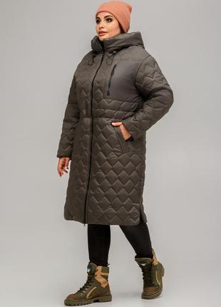 Стильне жіноче демісезонне пальто великих розмірів novella (48,50,52,54,56,58)4 фото