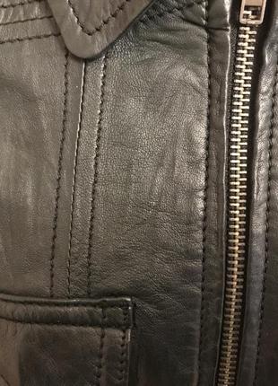 Шкіряна куртка zara trf leather collection шкіра колекція байкер куртка "пілот" s4 фото