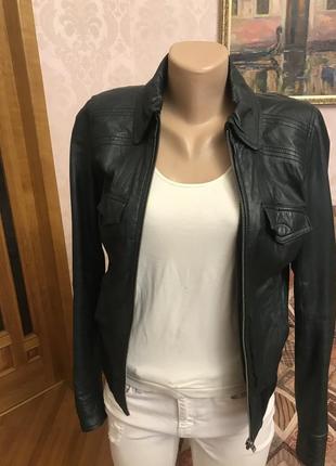 Кожаная куртка zara trf leather collection кожа коллекция байкер куртка "пилот" s6 фото