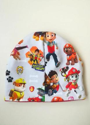 Шапка дитяча, трикотаж з 3д принтом, paw patrol2 фото