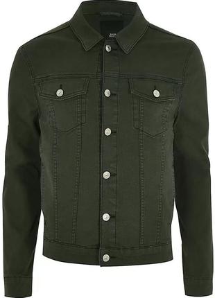 Куртка джинсова river island унісекс хакі