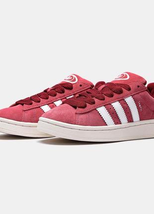 Модні замшеві кросівки adidas campus 00s pink/white(36-41)