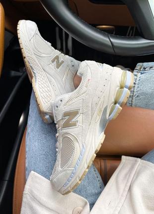 Кроссовки new balance 2002r white beige9 фото