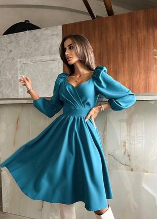 Женское платье на осень весну костюмка хрупкое и элегантное