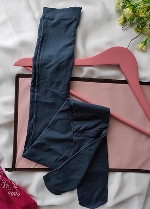 Цветные колготки плотные 40den эластичные высокая талия стильные колготы синие
