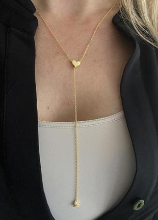 Ланцюжок серце в стилі guzema (гузема), ланцюжок на шию з серцем срібло 925, ланцюжок срібний з підвіскою серце2 фото