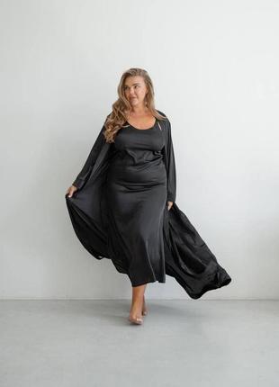 Домашня жіноча чорна ніченька sofi для сну довга нічна сорочка сорочка норма та батал1 фото