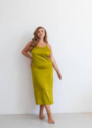 Женская удлиненная рубашка sofi для сна зеленого цвета стильная ночная сорочка ночнушка для женщин3 фото