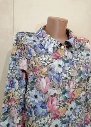 Блуза квітковий принт довгий рукав2 фото