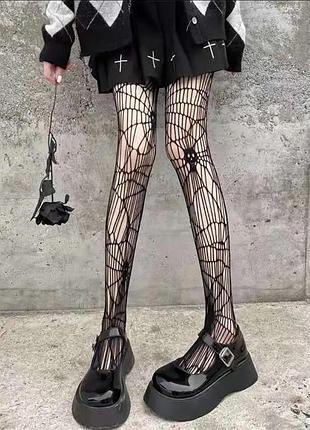 Колготки колготы сетка череп 💀 готика хеллоуин 🎃