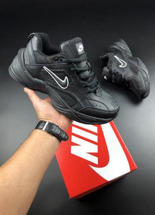 Nike m2 tekno кроссовки термо мужские отличное качество ботинки зимние осенние низкие найк текуче на флисе черные1 фото
