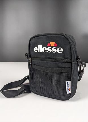 Чёрная сумка через плечо ellesse, барсетка, месенджер элис