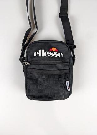 Чёрная сумка через плечо ellesse, барсетка, месенджер элис5 фото