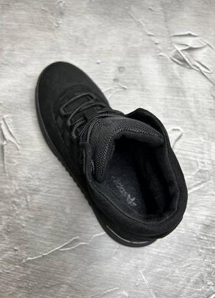 Черные качественные зимние мужские ботинки, полуботинки,теплые кроссовки,нубук, логоловая обувь на зиму3 фото
