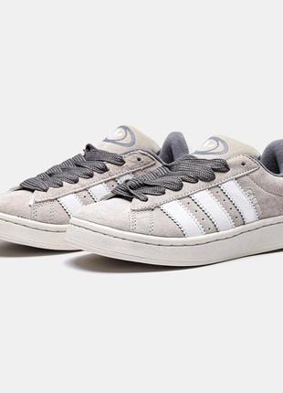 Модні замшеві кросівки adidas campus grey(у сірому кольорі)(36-41)1 фото