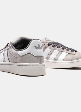 Модні замшеві кросівки adidas campus grey(у сірому кольорі)(36-41)6 фото