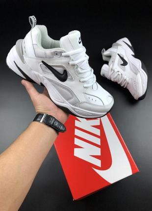 Зимові чоловічі кросівки nike m2k tekno white grey black