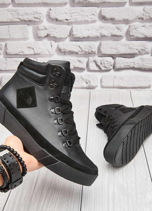 Стильные черные мужские ботинки, кроссовки зимние, по полуботинки кожаные,кожа-мужская обувь зима5 фото