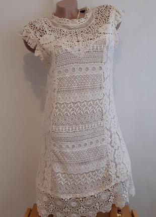 Кроше, бавовняна мереживна сукня на підкладці розмір s