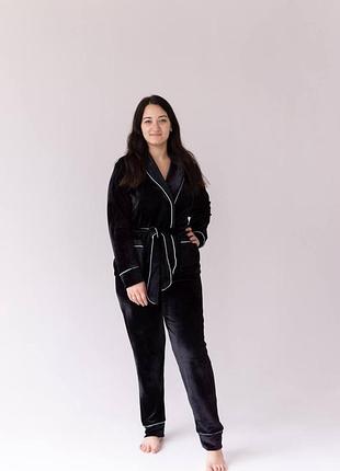 Плюшевый костюм шаль. плюшевый домашний комплект халатик и штаны. теплый халат и штаны