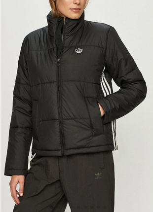 Жіноча куртка adidas чорна демісезонна укорочена куртка puffer gk8554