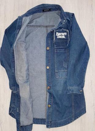 Джинсовый пиджак женский,женская удлиненная джинсовка,джинсовая куртка женская2 фото