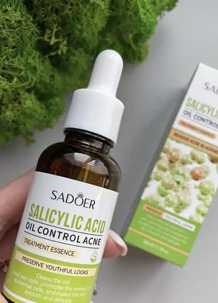 Сироватка для жирної проблемної шкіри sadoer salicylic acid oil control acne treatment essence, 30ml