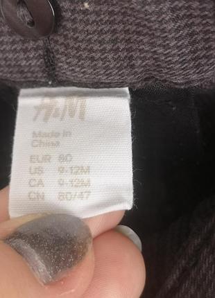 Плотные брюки h&amp;m на 9-12 месяцев 80 см 2