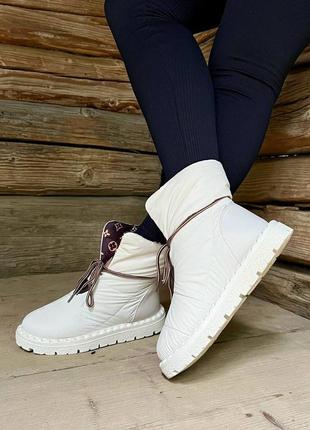 1234 дутики зимние, сапоги на меху, угги плащевые (распродажа)